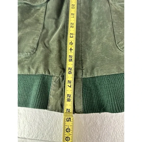 Vintage G III Suede Leather Bomber Jacket Green Size 26 / 28 - Picture 4 of 15